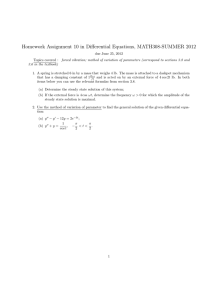 Homework Assignment 10 in Differential Equations, MATH308-SUMMER 2012