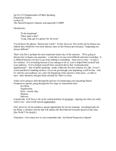 Sp Cm 212 Fundamentals of Public Speaking Preparation Outline Lecture 2F
