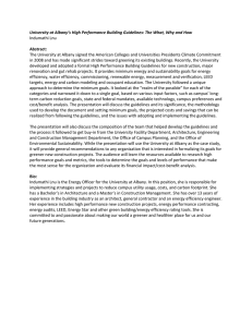 University at Albany’s High Performance Building Guidelines: The What, Why... Indumathi Lnu