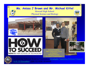 Ms. Anissa J Brown and Mr. Michael Kittel Howard High School
