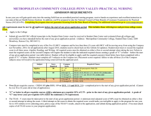 MCC Practical Nursing Admission Requirements