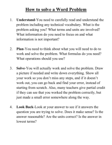 How to solve a Word Problem