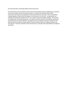 Environmental Policy: Protecting Health and the Environment