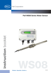 WS08 instruction booklet Pall WS08 Series Water Sensor