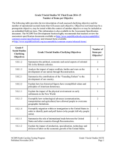 Grade 5 Social Studies NC Final Exam 2014–15