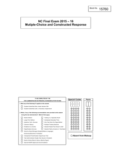 15760 NC Final Exam 2015 – 16 Mutiple-Choice and Constructed Response Form