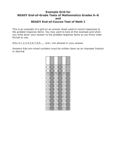 Example Grid for READY End-of-Grade Tests of Mathematics Grades 6–8 and