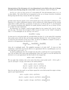 Interpretation of the divergence of a two-dimensional vector field as... of small areas flowing along the vector field. Laurent Demanet,...