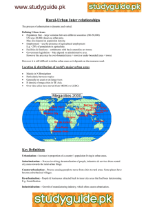 www.studyguide.pk Rural-Urban Inter relationships