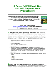 5 Powerful MS Excel Tips that will Improve Your Productivity!