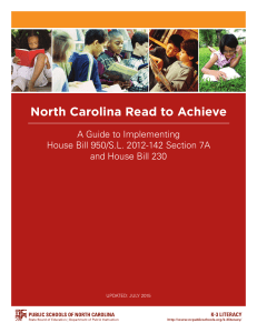 North Carolina Read to Achieve A Guide to Implementing
