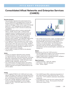CANES Program: Network & Enterprise Services Assessment