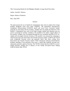 Title: Forecasting Models for the Philippine Monthly Average Stock Price...  Author: Arnold G. Sinsioco