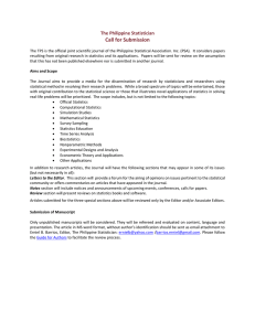 Call for Submissions: The Philippine Statistician