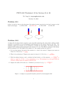 PHYS-222 Worksheet 10 for Section 25 &amp; 36 Problem 10-1