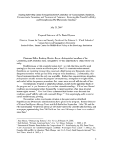 Hearing before the Senate Foreign Relations Committee on “Extraordinary Rendition,