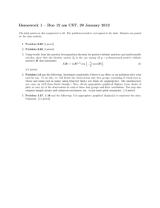 Homework 1 – Due 12 am CST, 29 January 2012