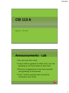 CSE 113 A Announcements - Lab