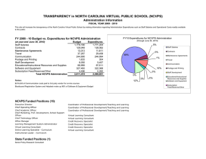 TRANSPARENCY in NORTH CAROLINA VIRTUAL PUBLIC SCHOOL (NCVPS) Administration Information
