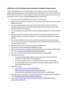 ARRA Race to the Top General and Procurement Compliance Requirements