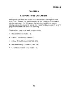 CHAPTER 4 S2 OPERATIONS CHECKLISTS FM 34-8-2