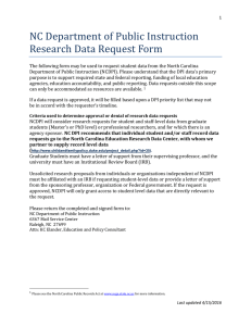 NC Department of Public Instruction Research Data Request Form