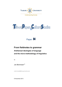 Paper  From fieldnotes to grammar Artefactual ideologies of language