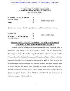 IN THE UNITED STATES DISTRICT COURT SOUTHERN DIVISION