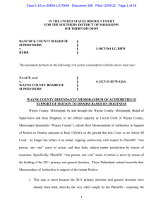 IN THE UNITED STATES DISTRICT COURT SOUTHERN DIVISION
