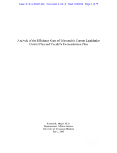 Analysis of the Efficiency Gaps of Wisconsin's Current Legislative
