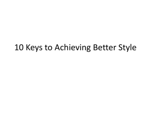 10 Keys to Achieving Better Style