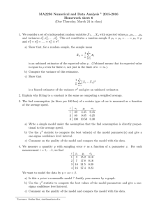 MA22S6 Numerical and Data Analysis 2015-2016 Homework sheet 6