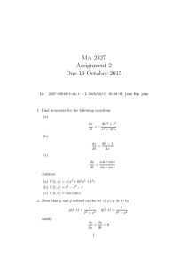 MA 2327 Assignment 2 Due 19 October 2015