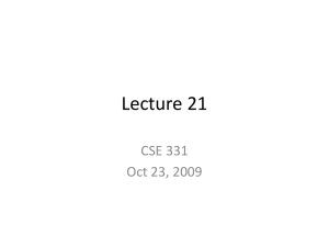 Lecture 21 CSE 331 Oct 23, 2009