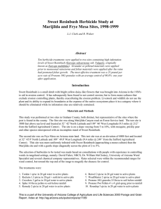 Sweet Resinbush Herbicide Study at Marijilda and Frye Mesa Sites, 1998-1999 Abstract