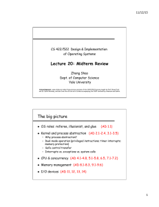 Lecture 20: Midterm Review