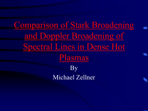 Comparison of Stark Broadening and Doppler Broadening of Plasmas
