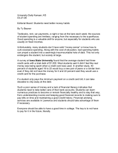University Daily Kansan, KS 03-27-06  Editorial Board: Students need better money habits