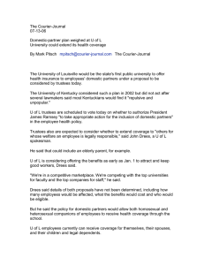 The Courier-Journal 07-13-06  Domestic-partner plan weighed at U of L
