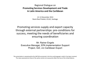 Promoting services supply and export capacity through external partnerships: pre-conditions for
