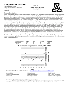 Cooperative Extension  Production Update :
