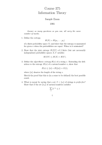 Course 375 Information Theory Sample Exam 1991