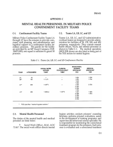 MENTAL HEALTH PERSONNEL IN MILITARY POLICE CONFINEMENT FACILITY TEAMS