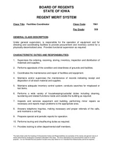BOARD OF REGENTS STATE OF IOWA REGENT MERIT SYSTEM