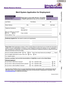 Merit System Application for Employment  A pp