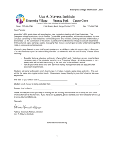 Dear Parents: Enterprise Village Information Letter