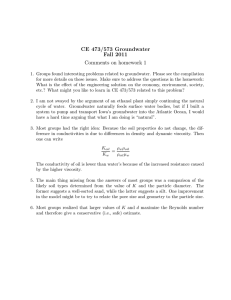 CE 473/573 Groundwater Fall 2011 Comments on homework 1