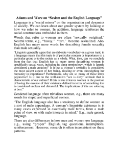 Adams and Ware on “Sexism and the English Language”