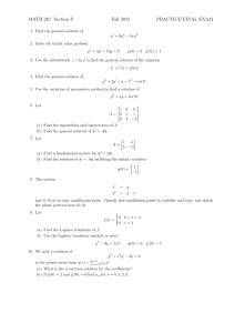 MATH 267 Section P Fall 2015 PRACTICE FINAL EXAM