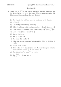 MATH 414 Spring 2005 Supplementary Homework #4 Due April 22 R